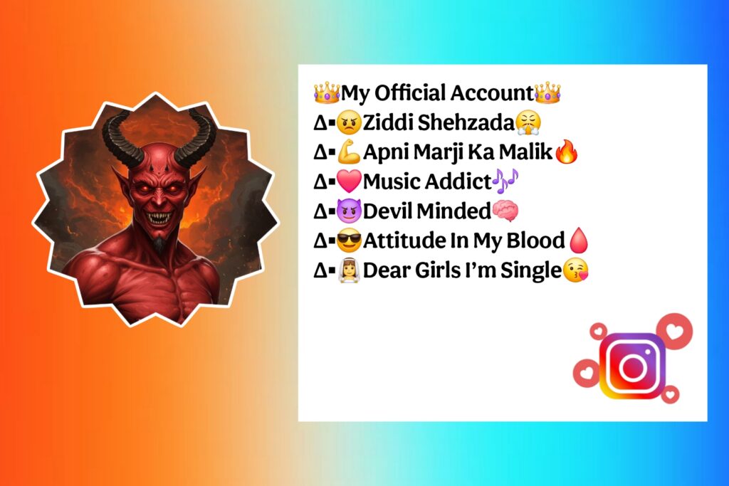Devil Bio For Instagram For Boys
