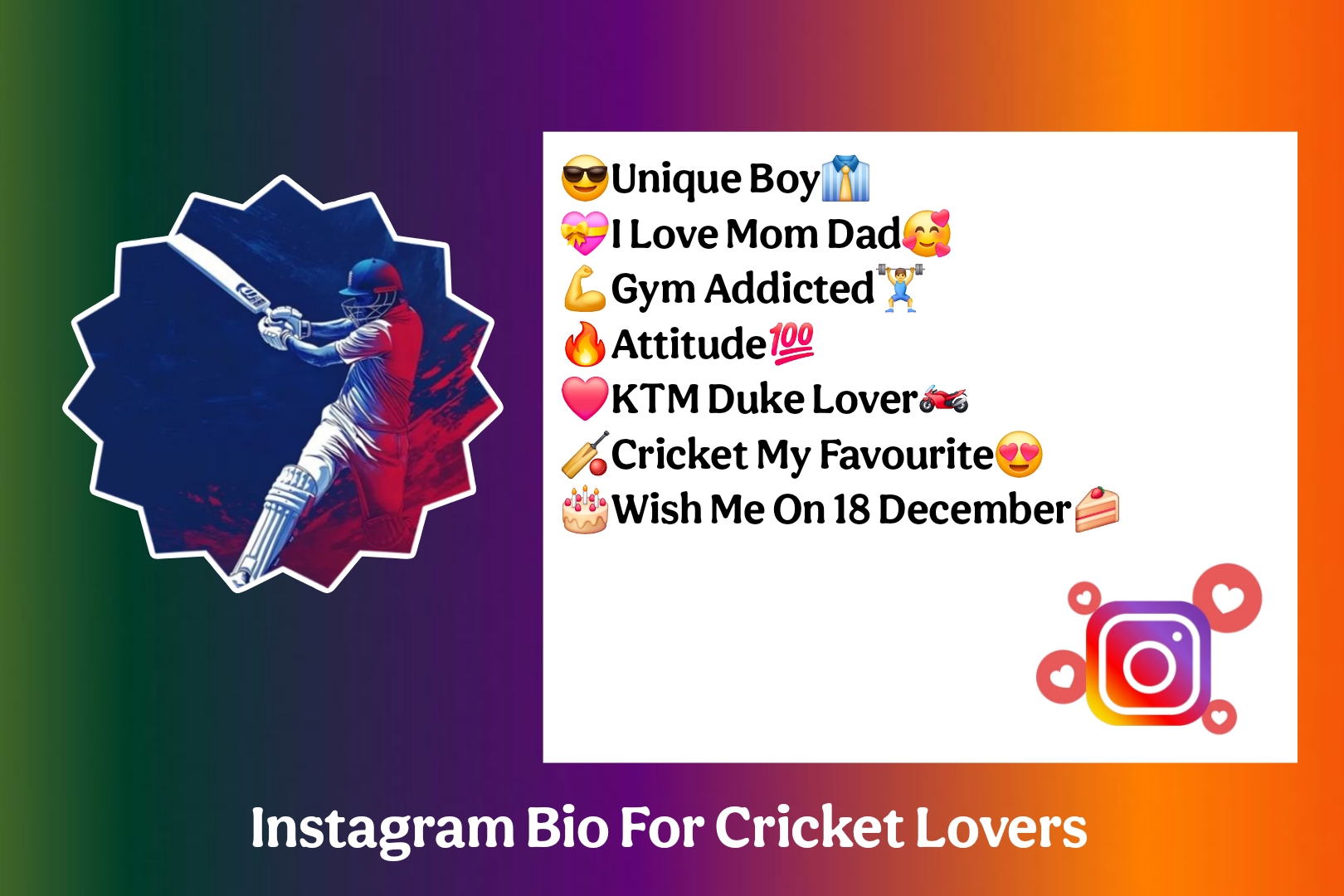 Instagram Bio For Cricket Lovers