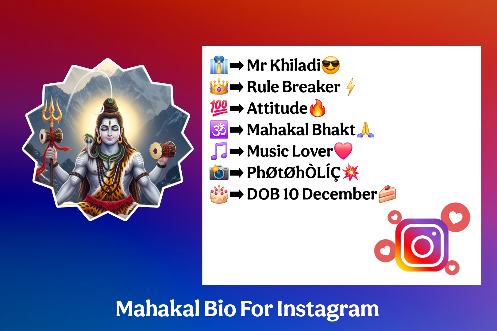 Mahakal Bio For Instagram
