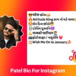 Patel Bio For Instagram